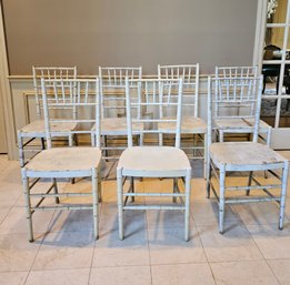 Chiavari Wood Chairs Painted In White Set Of Seven - The Chairs Need To Be Repainted #68