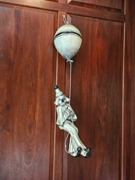 Vintage Alvarez Mexico Folk Art Hanging Clown With Balloon #85