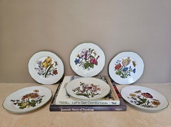 Set Of Six Bareuther Waldsassen Bavaria Germany Floral Plates #103