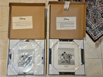 Lot Of Two Disney Cruise Line 1998 Magic Celebratory Season Helmsman Mickey Framed With Certificates  #157