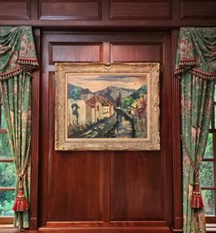 From French Private Collector Original Oil On Canvas By Molli Chwat Signed Lower Right In A Massive Frame  34