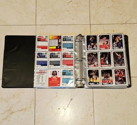 Binder Displaying Various Sports Cards:  Baseball, Football, Basketball, Hockey  #223