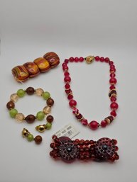 Vintage Necklace, Bracelets And Earring #78
