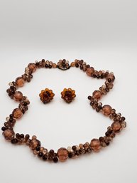 Vintage Glass  Western Germany Jewelry Set #82