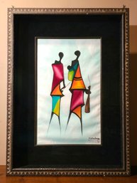 Impressionistic African Tribal Women  Signed By Artist 25 X 34.5 X 4 #58.