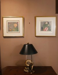 A Pair Of Framed Pencil Signed And Numbered Etching By Malaysian Artist Eng Tay  17'X 17'  #62