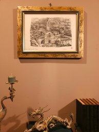 Papal Basilica And Sacred Convent Of Saint Francis In Assisi Pencil Signed And Numbered Etching 17' X 13' #71