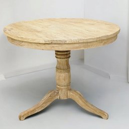 Elm Wood Pedestal Accent Table By Raine 28.5'H X 35.5'D #157