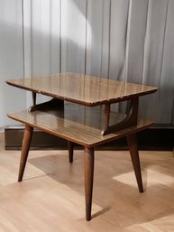 Mid-Century 2-Tier Side Table 21'H X 23 'W X 17'D #129