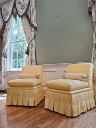 A Pair Of Yellow Chairs By Laura Ashley For Baker #9