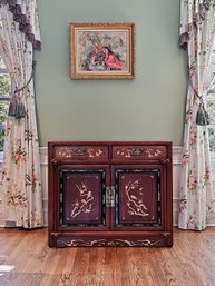 Antique Chinese Carved Cherry Wood Credenza With Carved Foo Dogs 35'H X 41'W X 20'D #17