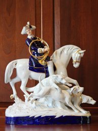 Royal Dux Bohemia Porcelain Equestrian Huntsman Sculpture Marked On The Base #20