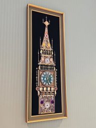 Rare Large Framed London Big Ben Clock Art Handmade From Hundreds Of Watch And Clock Parts  15'W X 38'H #26