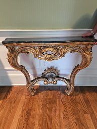 French Antique Louis XV Style Giltwood Console Wall Mounted With Marble Top And Delicate Hand-carved Base  #28