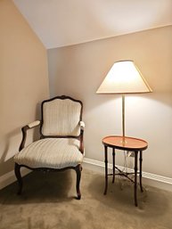 MCM Frederick Cooper Faux Bamboo Floor Lamp Table And French Louis XV Style Fauteuil Armchair  #58
