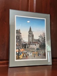 Michael DeLacroix Signed 'Aux Deux Magots' Lithograph Lublin Graphics 1982 Framed 32 X 26 #77