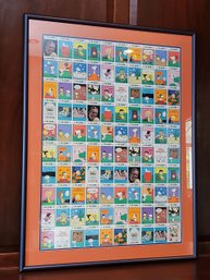 Large Framed Uncut Sheet Of Vintage Peanuts Trading Cards 32 X 26 #78