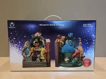 Wonderful World Of Disney Snow Globe Bookends Brand New In Box #114