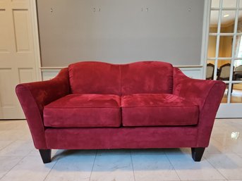 La-Z-Boy Burgundy Fabric Loveseat 34'H X 60'W X 35'D #118