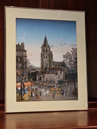 Michel Delacroix ' Aux Deux Magots' Plate Signed Lower Right 30 X 25 #184