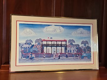 Mario Sanchez Signed Color Lithograph 23 X 39 #185