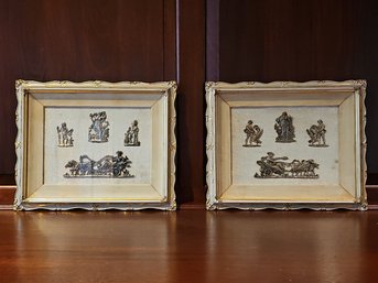 Pair Of Art Deco Ornate Art Framed 13 X 16  #186