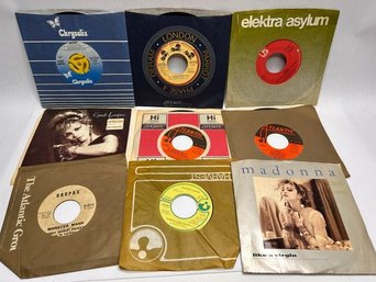 Albums - Queen, Duran Duran, Cyndi Lauper And Other Great Artists 45 Vinyl Record Collection In Sleeves