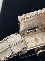 Working Taylor, Mechanical/wind Up Watch With Covered Jeweled Band