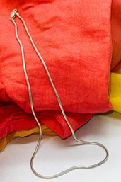 Slinky Serpentine Link Sterling Silver Necklace, Made In India, Marked 925