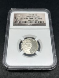 2013 S Nickel, 5c, Ultra Cameo, Early Releases, NGC Graded PF 69