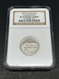 2007 S Clad 25c, Washington Quarter, NGC Graded PF 70 Ultra Cameo