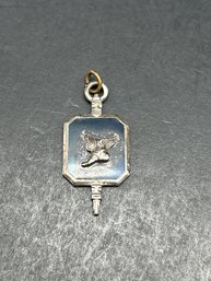 Sterling Silver Winged Foot Blue A Athletic Award Pendant, Athletic Symbol, Achievement Award, 1.25'