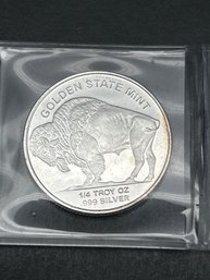.999 Fine Silver Bullion Round, Indian Head & Buffalo Nickel (HM) Highland Mint 1/4 Oz.