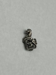 Sterling Silver Lapel Pin, Rearing Horse / Stallion, With Letter C, Marked Sterling, 5/8'