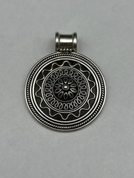 Doug Paulus India Sterling Silver Flower Swirl Braided Pendant, Marked DP 925 India, 2'