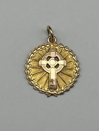 1/10 GF / 10K Gold Filled Celtic Cross Religion Charm, Pendant, Hallmarked, 1'