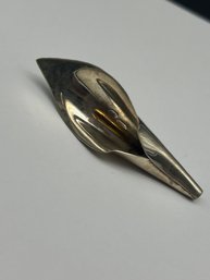 925 Sterling Silver 2-Tone Vintage Mexico Calla Lily Floral Design Pin Brooch , 2.5', Marked TC 205 Mexico 925