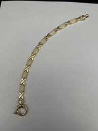 Silver XOXO Hugs & Kisses Bracelet, Marked MILOR ITALY 925, 8'