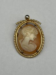 12K Gold Filled IPS Cameo Pendant, 12K G.F. Pin, 1.25'