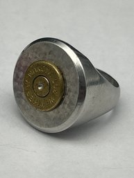 .300 Magnum Weatherby Rifle Cartridge / Shell Ring, Heavy Stainless Hunting Ring, Size 12.25