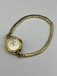 Sheffield Gold Toned, Wind Up Watch, Working, 10K Gold Filled Top Expandable Link Bracelet