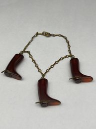 Bakelite Riding Boot 7' Bracelet, Bakelite Charms, 1' Horseriding Boots