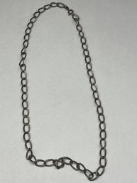 Antique 800 Silver 18' Necklace, Oval Link Chain, Marked 800