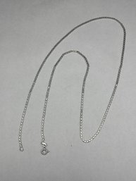 DANECRAFT 23' Long Flat Box Link Silver Necklace, Marked 925