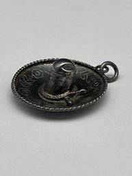 Vintage MEXICO Sterling Silver Sombrero Pendant, Eagle Hallmark, 1'