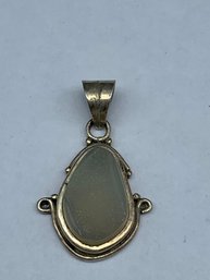 Druzy Quartz Sterling Silver Pendant, 1.5' With Bale, Marked 925