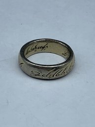 LOTR Lord Of The Rings, ONE RING, Monopoly Piece, Pewter Ring, Size 7.5