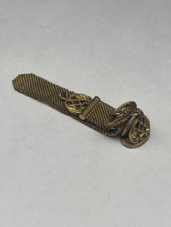 Victorian Pocket Watch Fob Gold Toned, On Mesh Chain With Buckle Detail, Engraveable, 3.5'
