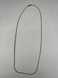 Sterling Silver 925 Herringbone Link Necklace, Lobster Claw Clasp, Marked 925, 17.5'