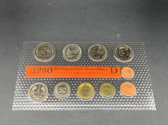 1980 Germany Federal Mint Coin Set, D, Bundesrepublik Deutschland, Bayerisches Hauptmunzamt Munchen